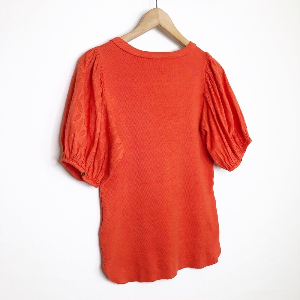 Anthropologie Pilcro Bella Henley Orange top - Picture 8 of 14
